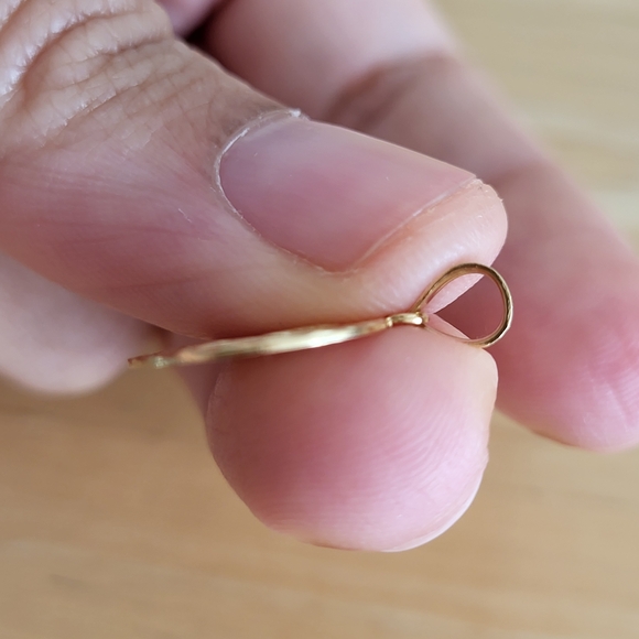 14K Yellow Gold Angel Pendant With Prayer Engraved - Picture 3 of 5